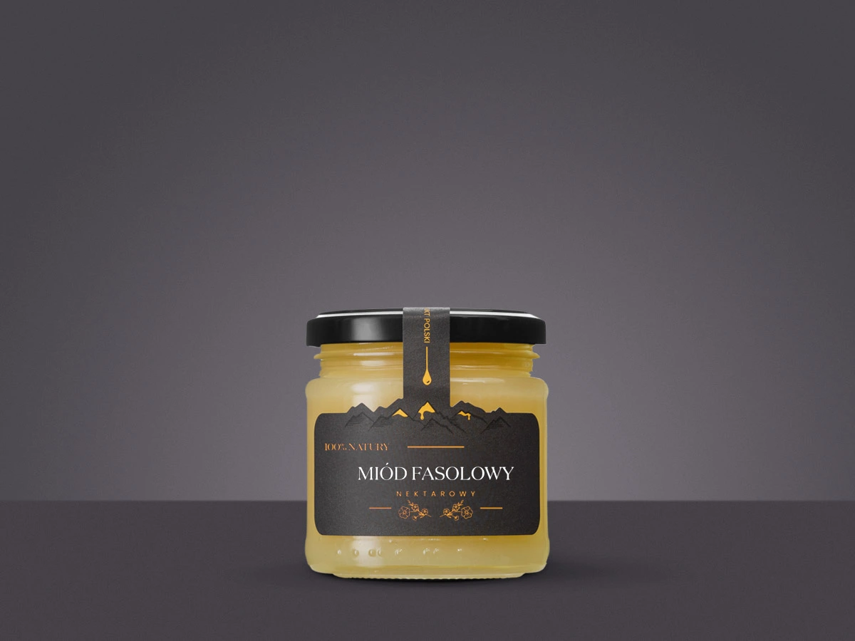 słoiczek miodu fasolowego skrystalizowanego